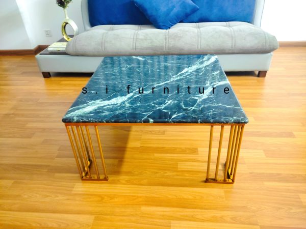 Square Centre Table Stainless steel frame with marble top - Image 3