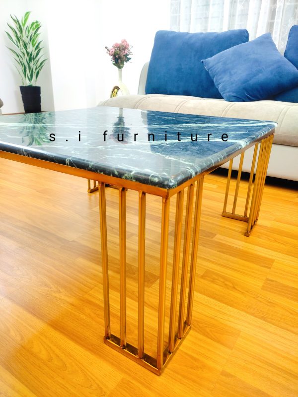 Square Centre Table Stainless steel frame with marble top - Image 4