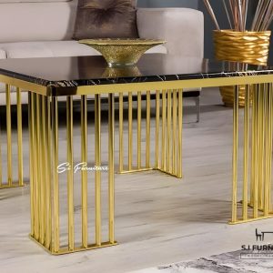 Square Centre Table Stainless steel frame with marble top