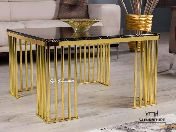 Square Centre Table Stainless steel frame with marble top
