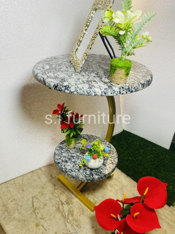 Side table metal frame with marble top - Image 3