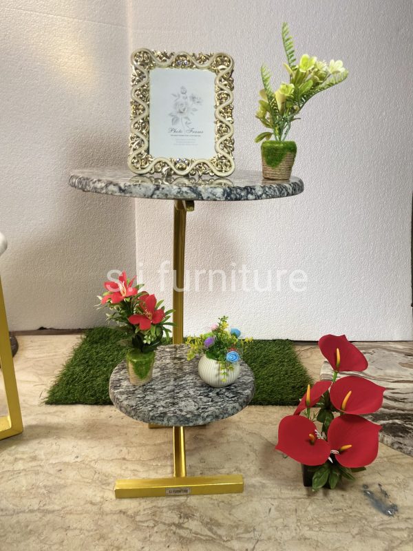 Side table metal frame with marble top - Image 2