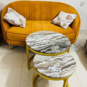 Dual Coffe Table metal frame With marble top