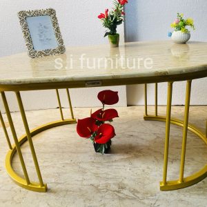 Coffee Table metal frame with marble top