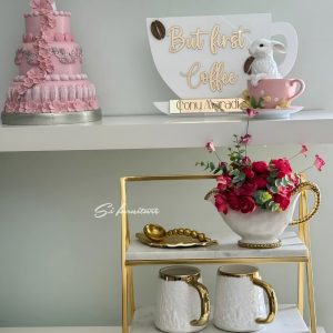 Kichen tray with natural marble top